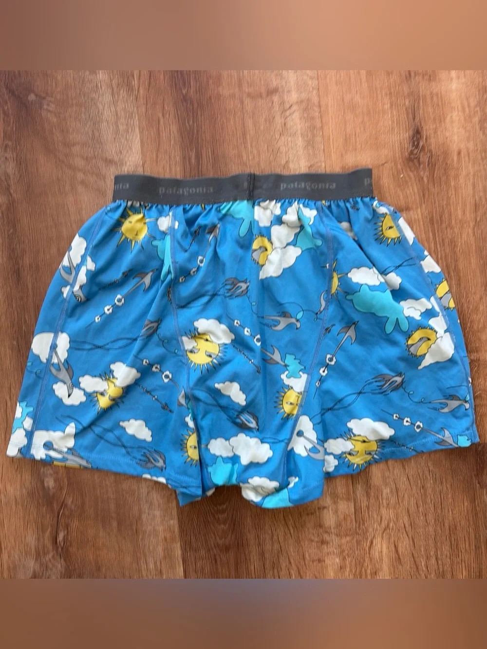 Vintage Patagonia Capilene 2 Lightweight Boxer Shorts Mens Medium Blue Sun Cloud